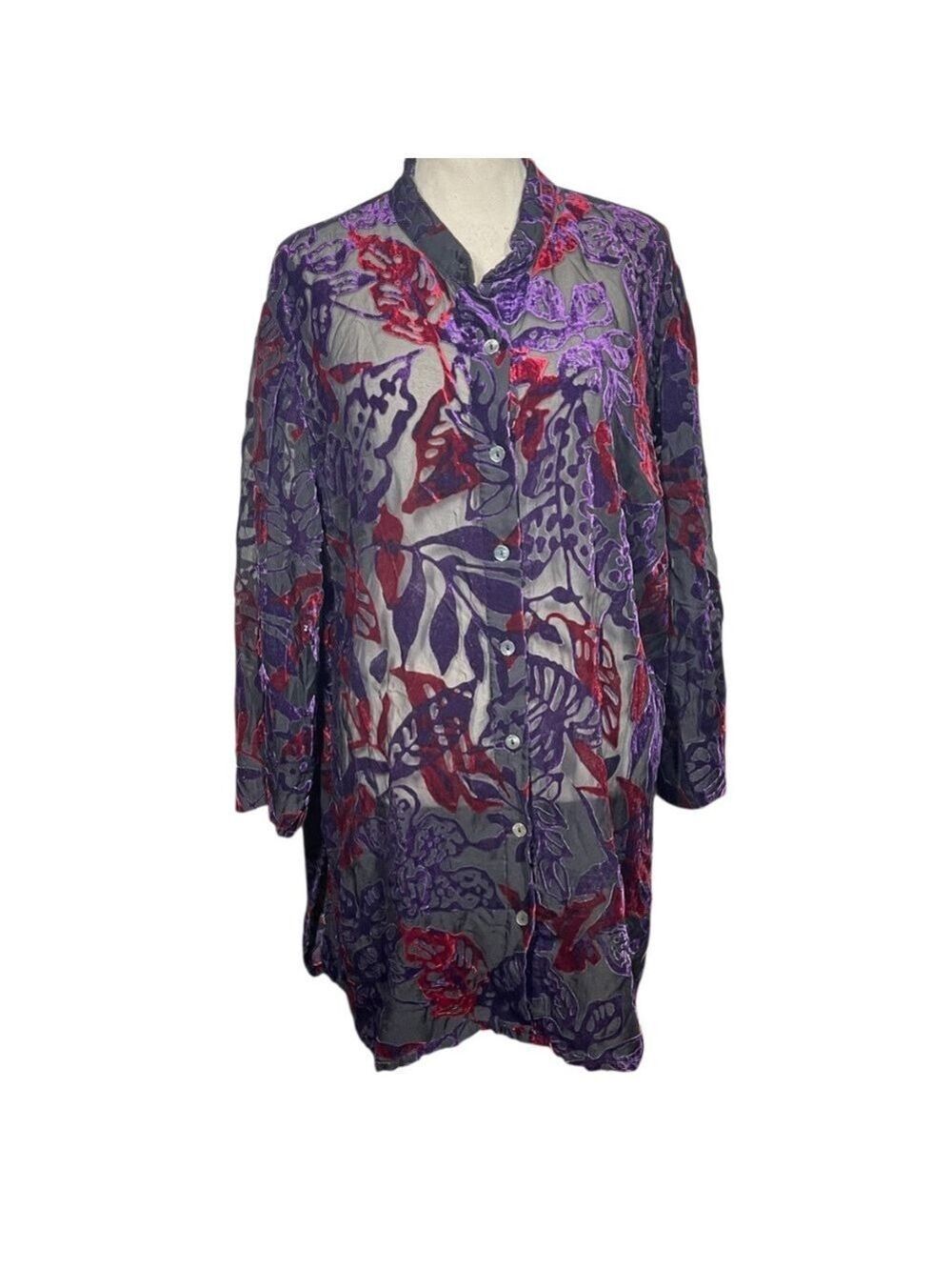 Vintage Sheer/Velvet Blouse